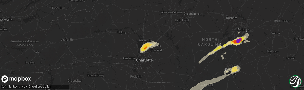 Hail map in Kannapolis, NC on September 1, 2017