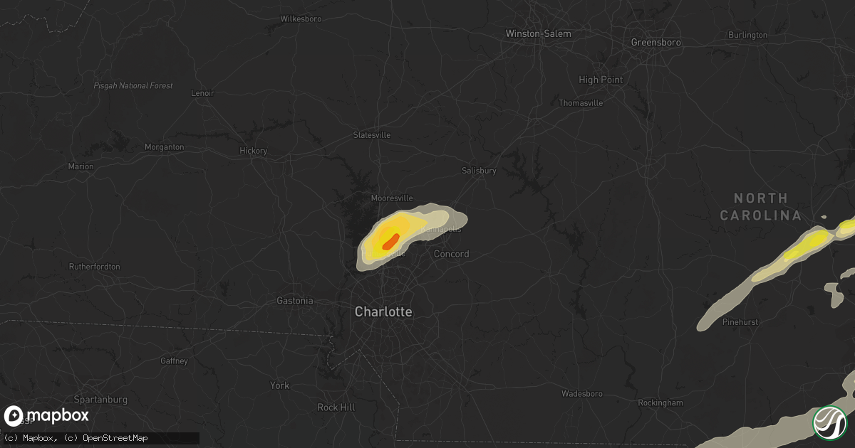 Hail map in Kannapolis, NC on September 1, 2017
