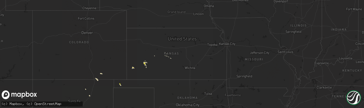 Hail map in Kansas on September 1, 2017