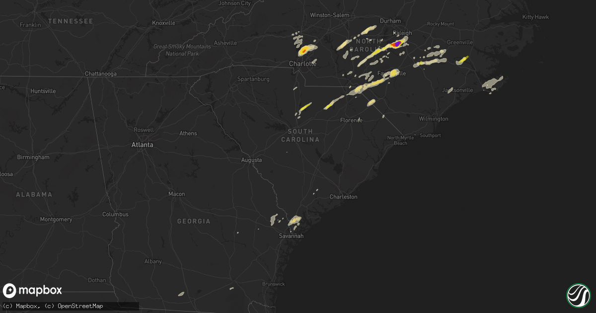 Hail map in South Carolina on September 1, 2017