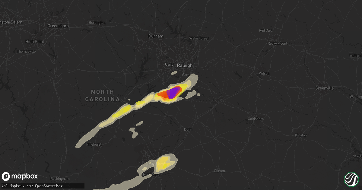 Hail map in Willow Spring, NC on September 1, 2017
