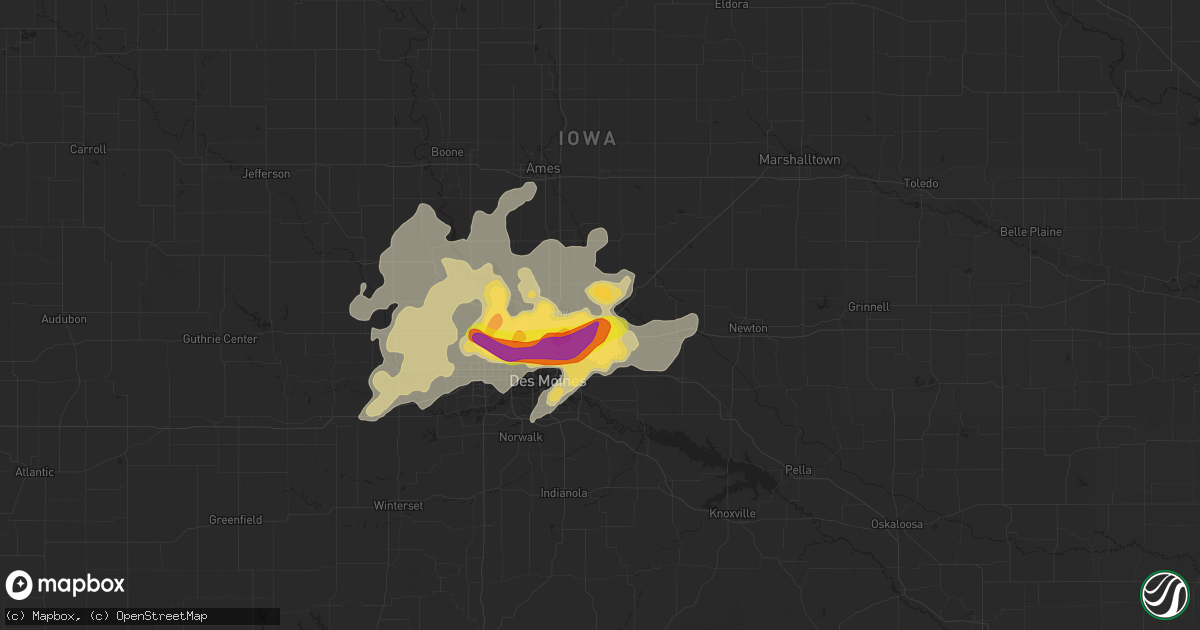Hail map in Bondurant, IA on September 1, 2018