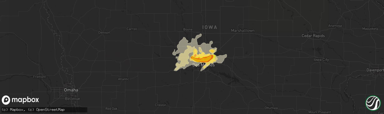 Hail map in Grimes, IA on September 1, 2018