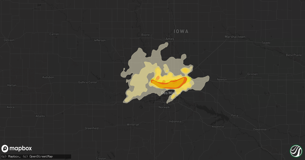 Hail map in Grimes, IA on September 1, 2018