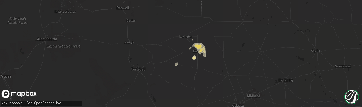 Hail map in Hobbs, NM on September 1, 2018