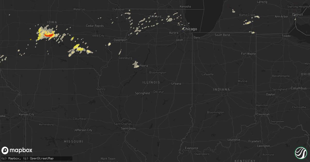 Hail map in Illinois on September 1, 2018