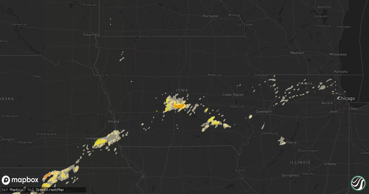 Hail map in Iowa on September 1, 2018