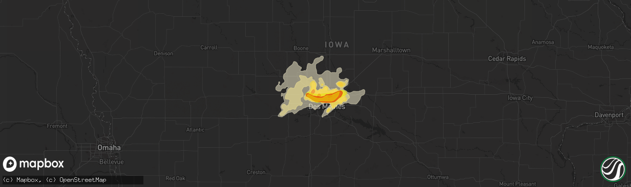 Hail map in Johnston, IA on September 1, 2018