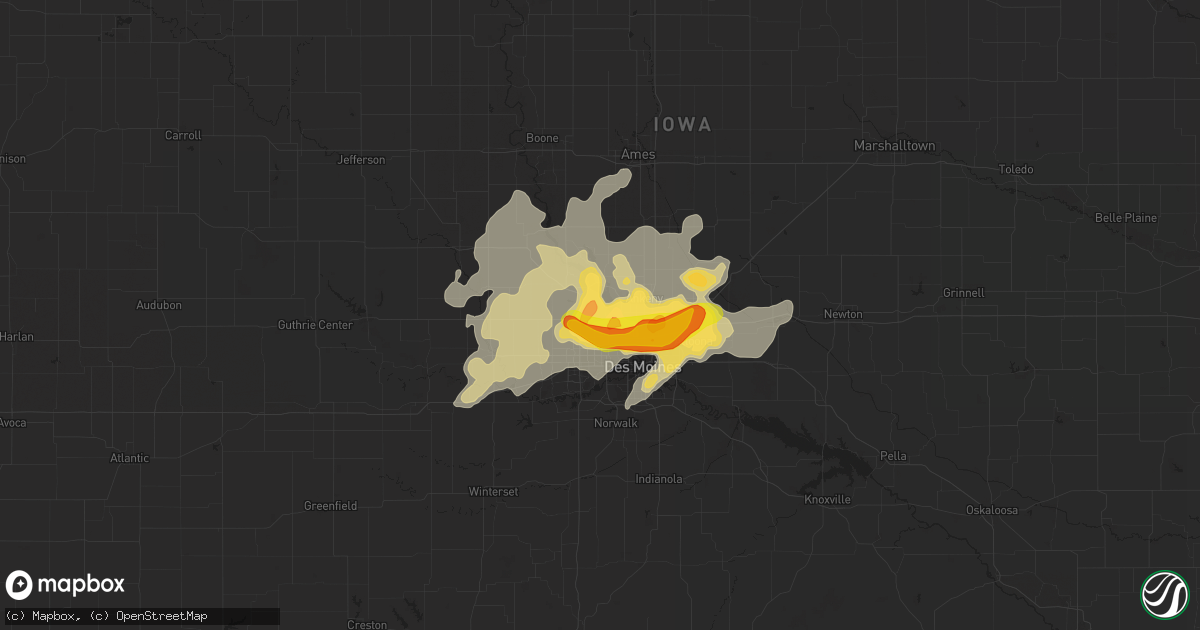 Hail map in Johnston, IA on September 1, 2018
