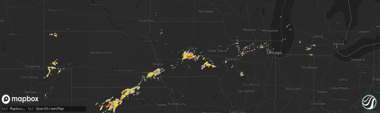 Hail map on September 1, 2018