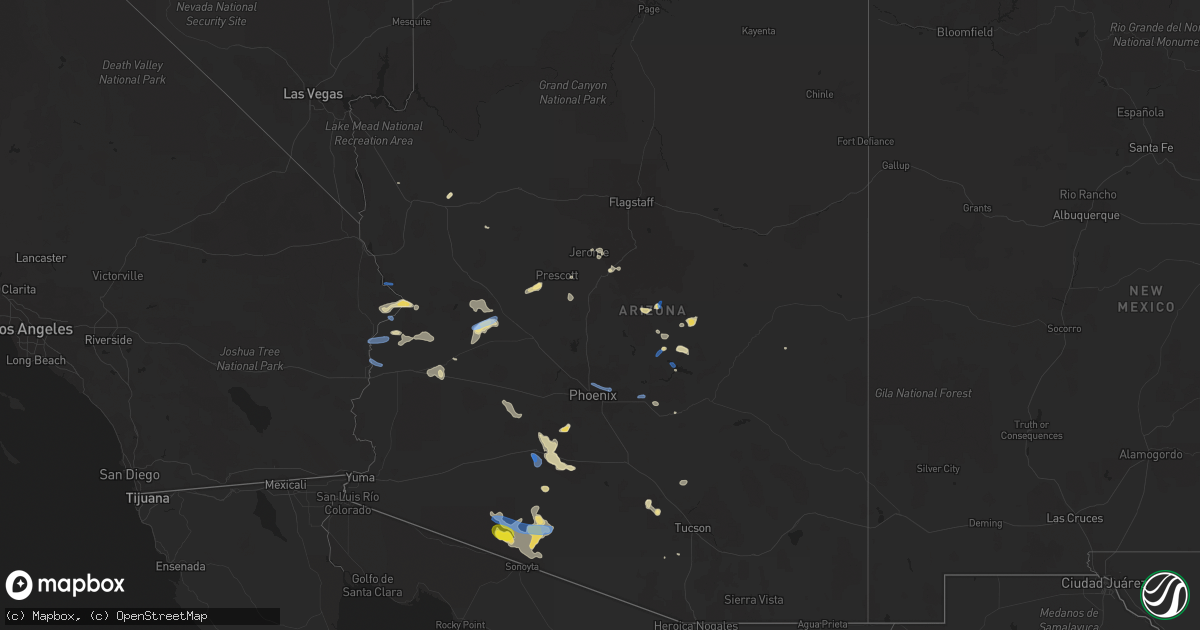 Hail map in Arizona on September 1, 2019