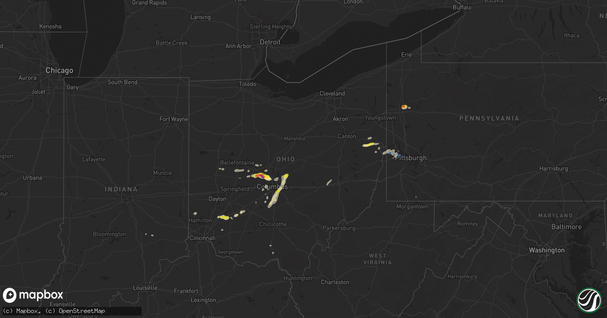 Hail map in Ohio on September 1, 2019