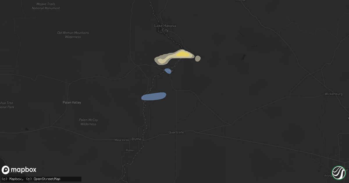 Hail map in Parker, AZ on September 1, 2019