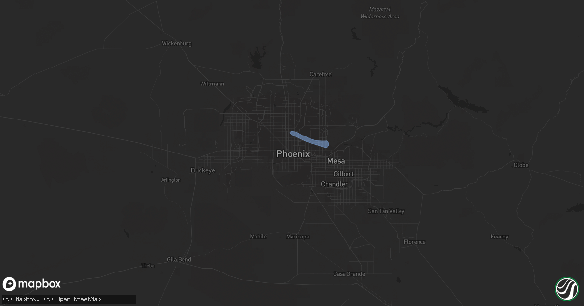 Hail map in Phoenix, AZ on September 1, 2019