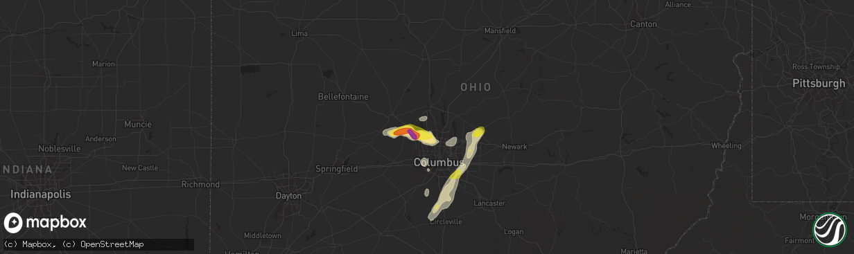 Hail map in Powell, OH on September 1, 2019