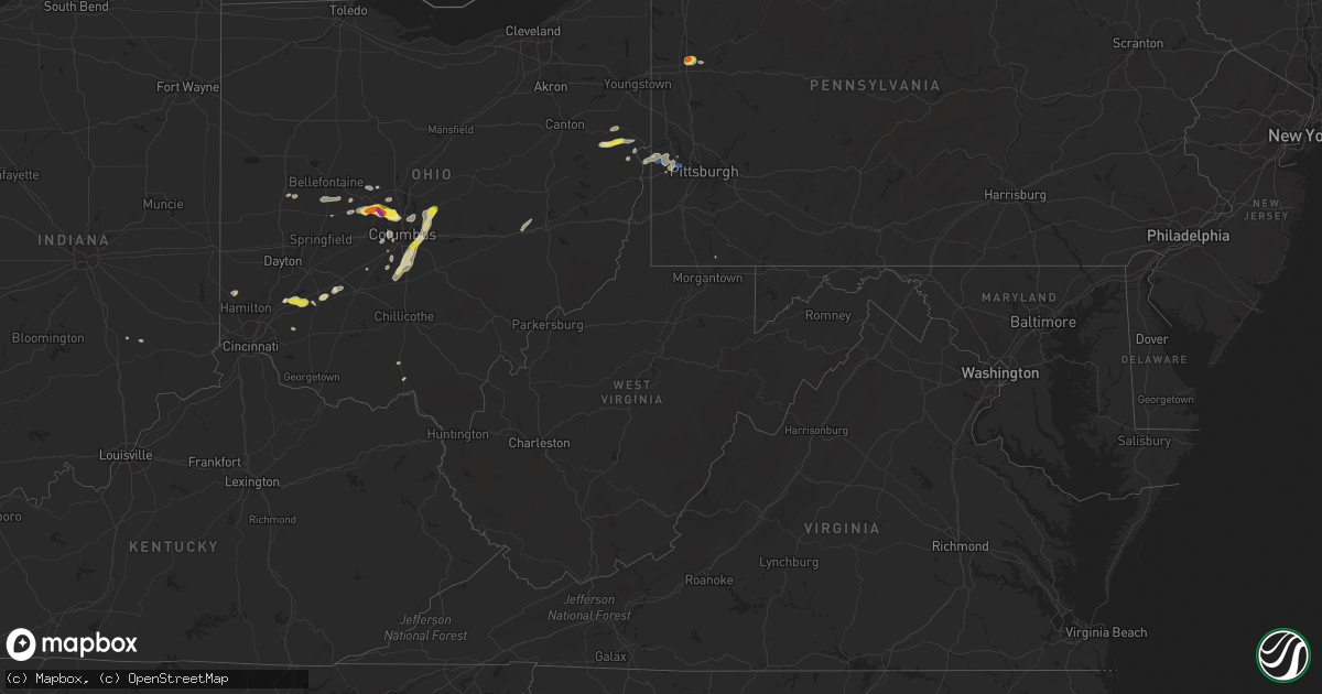 Hail map in West Virginia on September 1, 2019