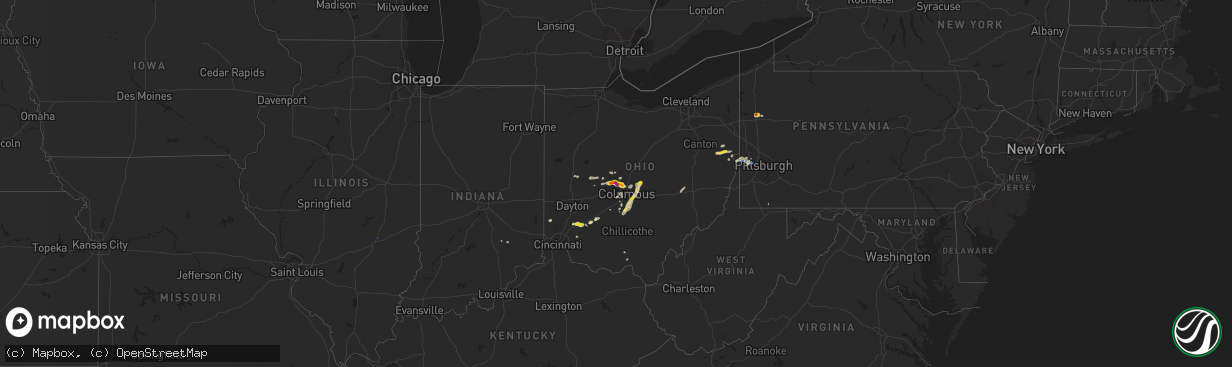 Hail map on September 1, 2019