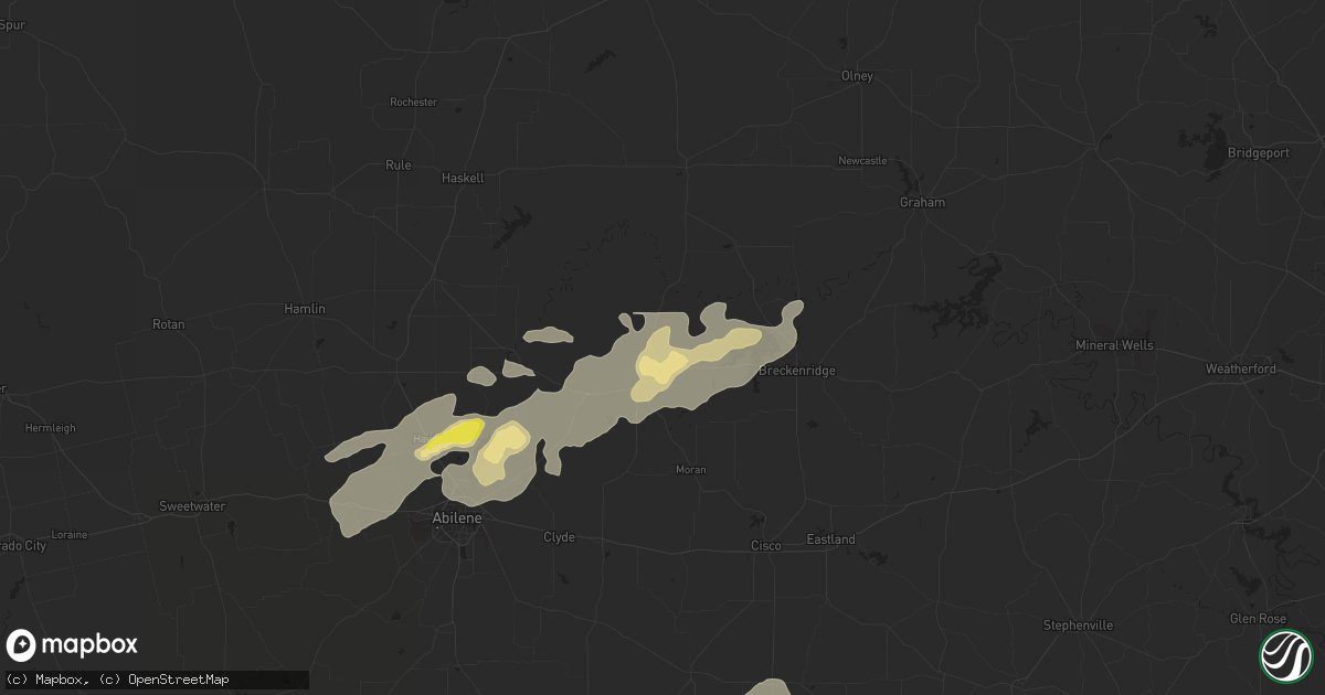 Hail map in Albany, TX on September 1, 2020