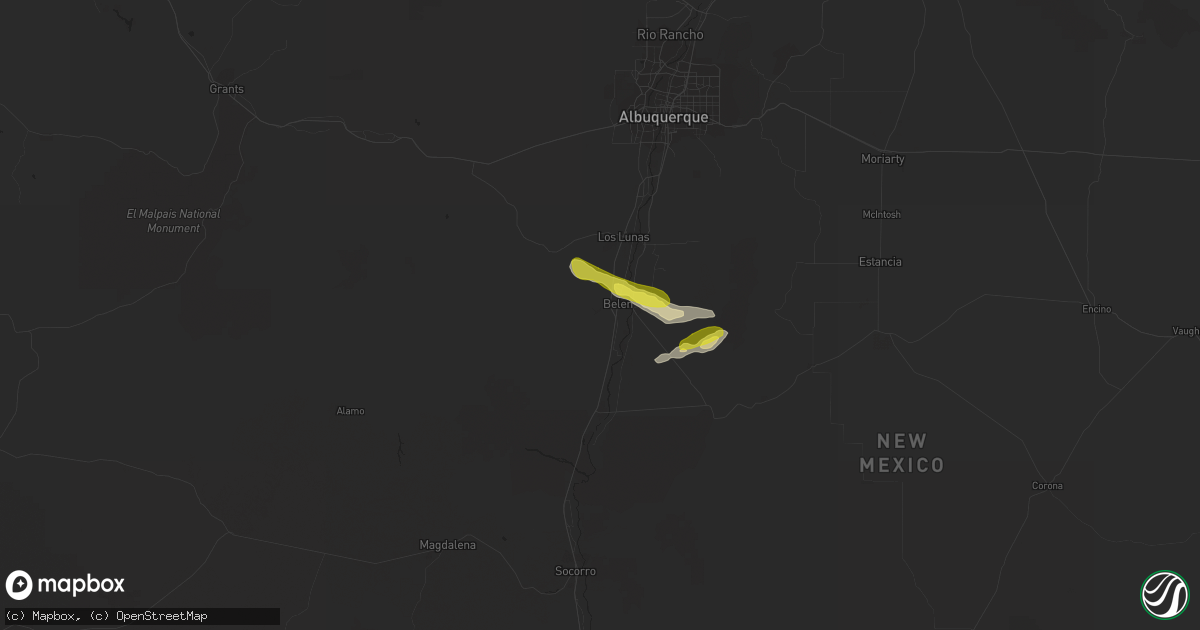 Hail map in Belen, NM on September 1, 2020