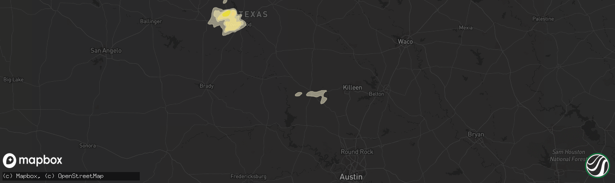 Hail map in Lampasas, TX on September 1, 2020