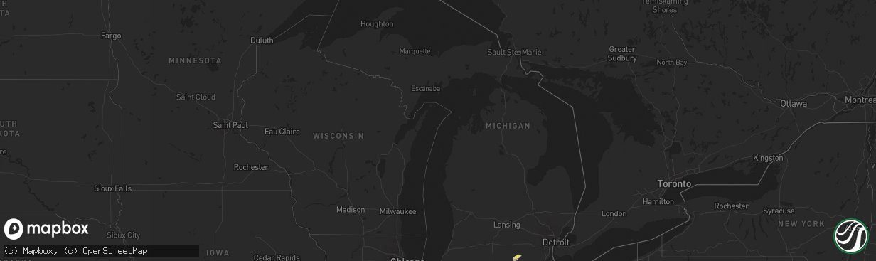 Hail map in Michigan on September 1, 2020