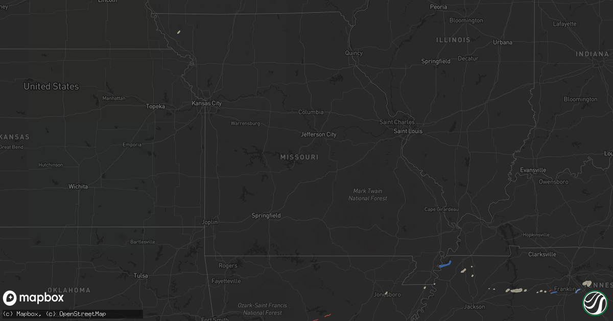 Hail map in Missouri on September 1, 2020