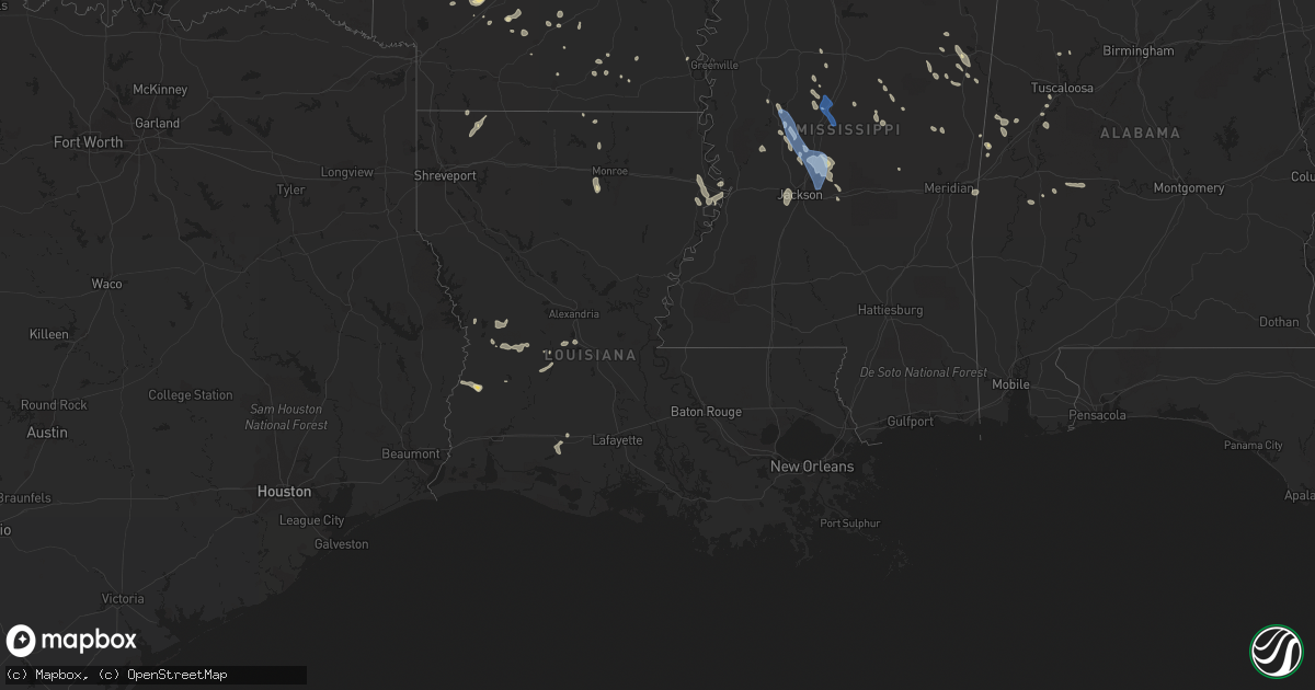 Hail map in Louisiana on September 1, 2021