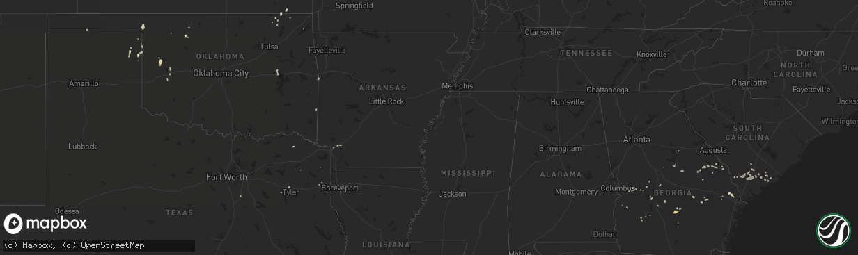 Hail map in Arkansas on September 1, 2022