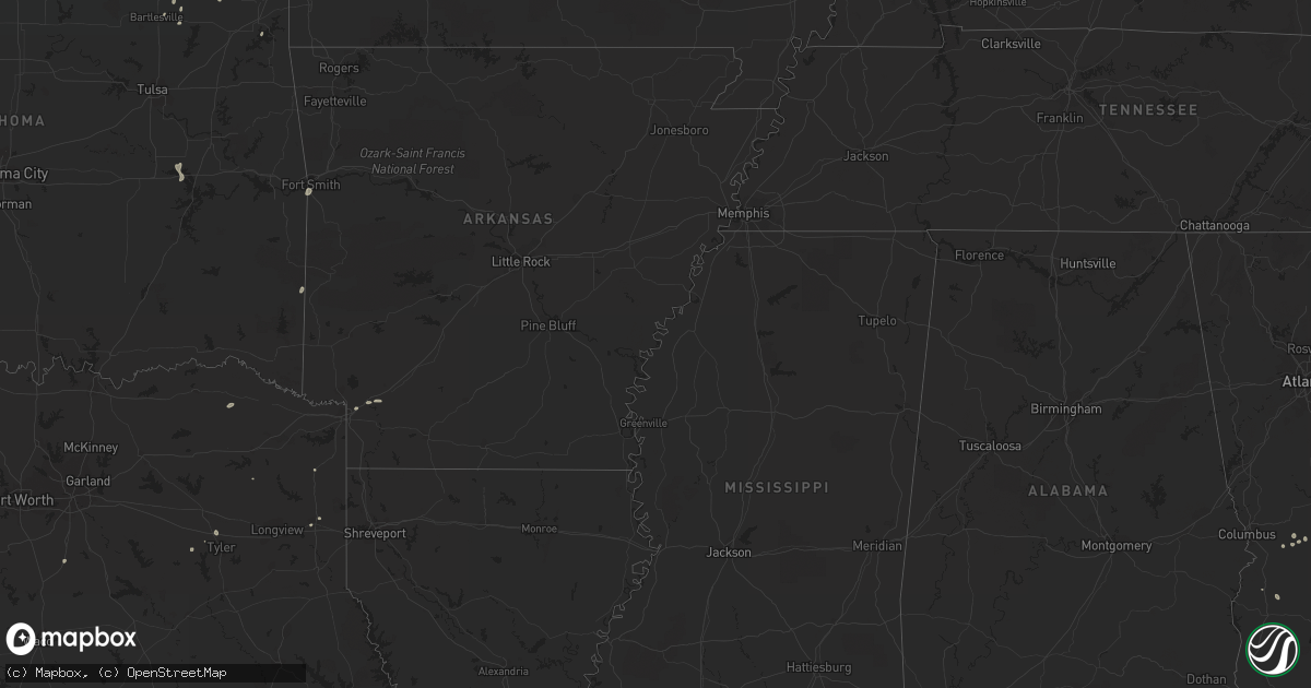 Hail map in Arkansas on September 1, 2022