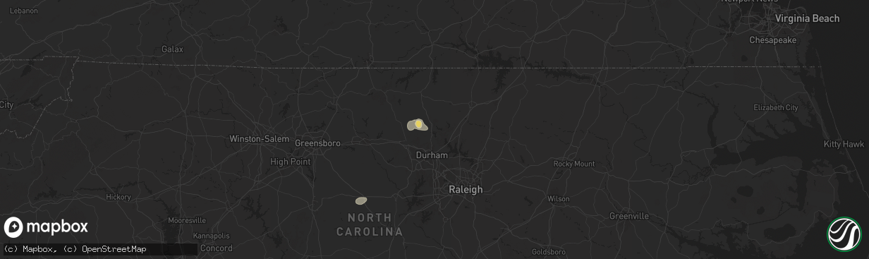 Hail map in Bahama, NC on September 1, 2024