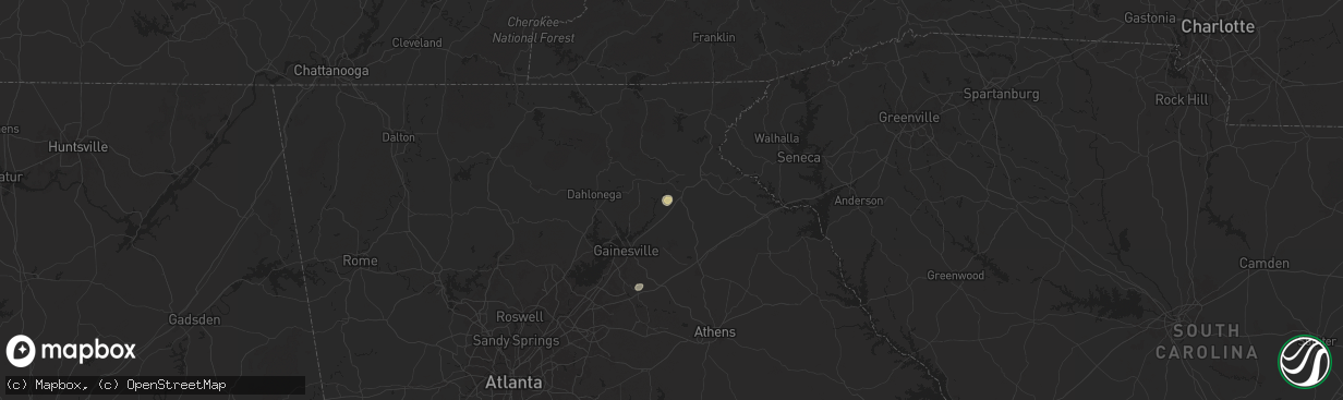 Hail map in Cornelia, GA on September 1, 2024