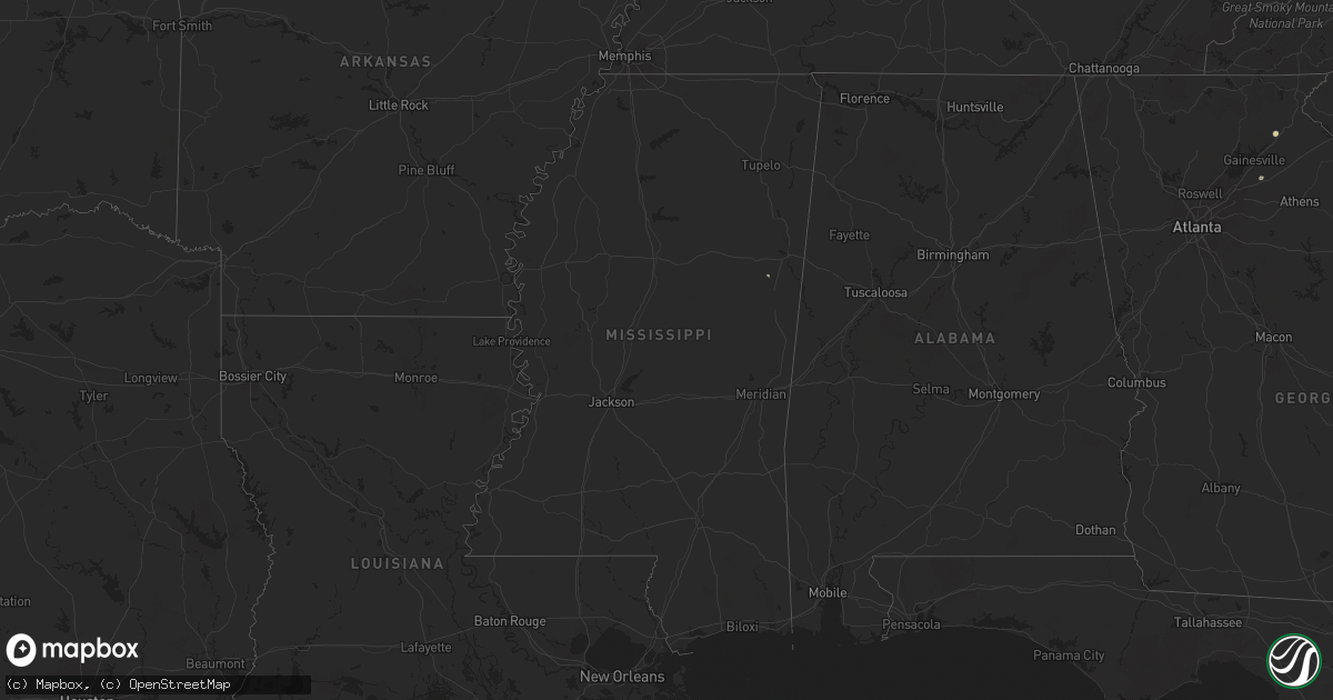 Hail map in Mississippi on September 1, 2024