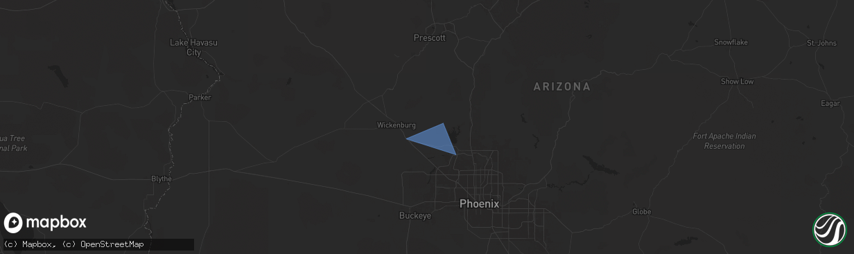 Hail map in Morristown, AZ on September 1, 2024