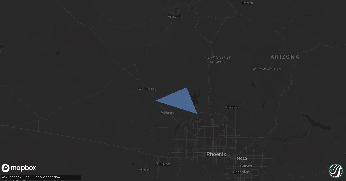 Hail map in Morristown, AZ on September 1, 2024
