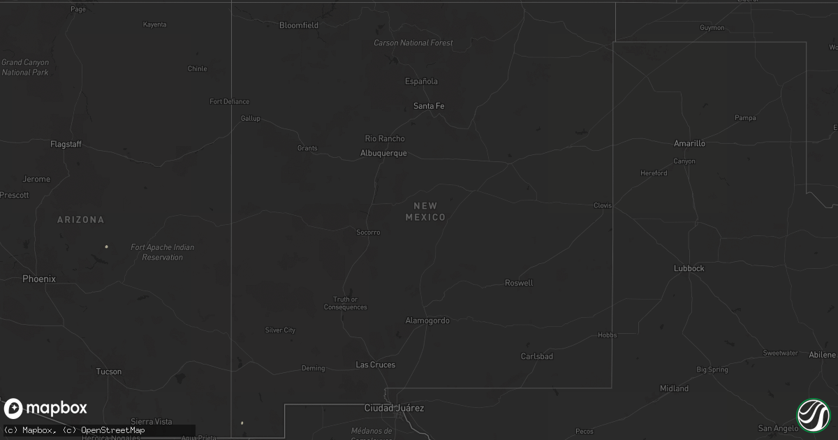 Hail map in New Mexico on September 1, 2024