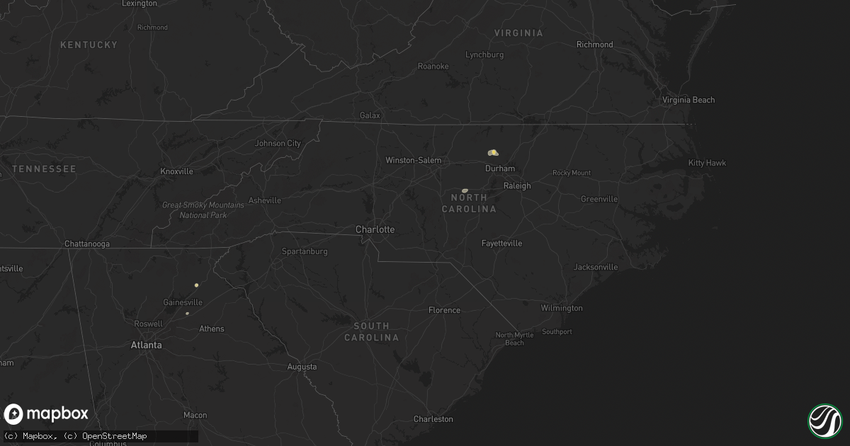 Hail map in North Carolina on September 1, 2024
