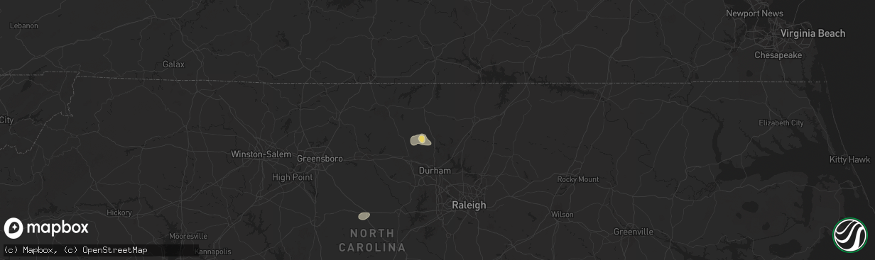 Hail map in Rougemont, NC on September 1, 2024