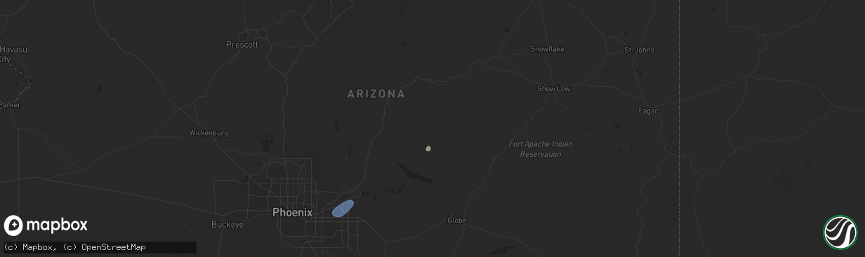 Hail map in Young, AZ on September 1, 2024