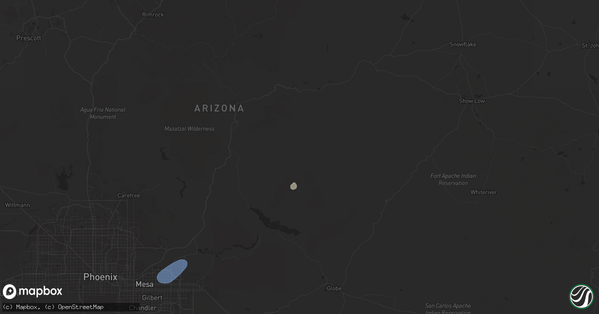 Hail map in Young, AZ on September 1, 2024