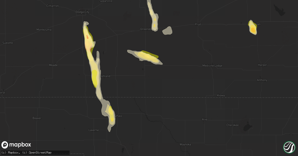 Hail map in Coldwater, KS on September 1, 2025