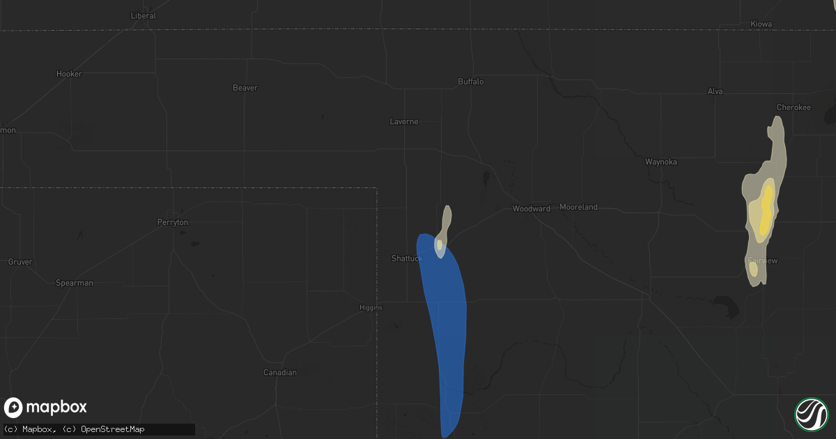Hail map in Gage, OK on September 1, 2025