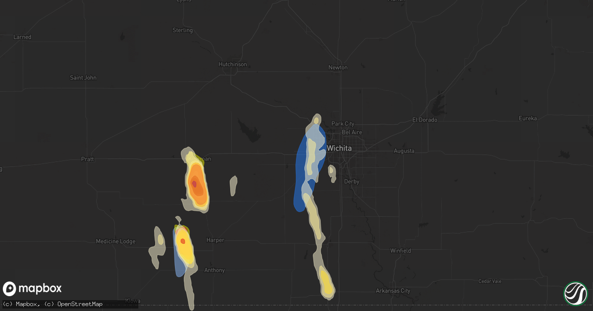 Hail map in Goddard, KS on September 1, 2025