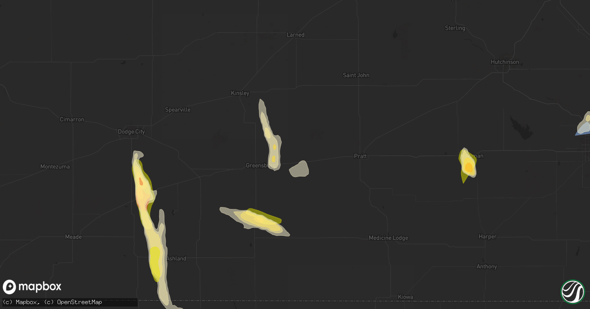 Hail map in Haviland, KS on September 1, 2025