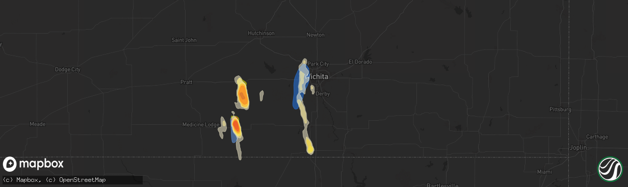 Hail map in Haysville, KS on September 1, 2025
