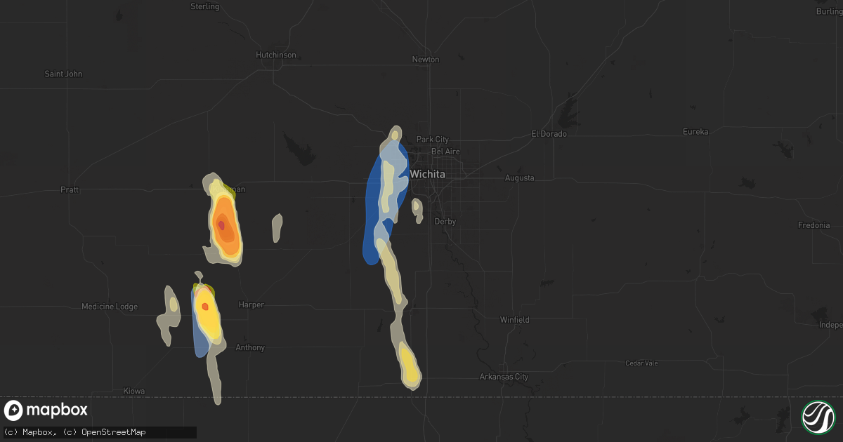 Hail map in Haysville, KS on September 1, 2025