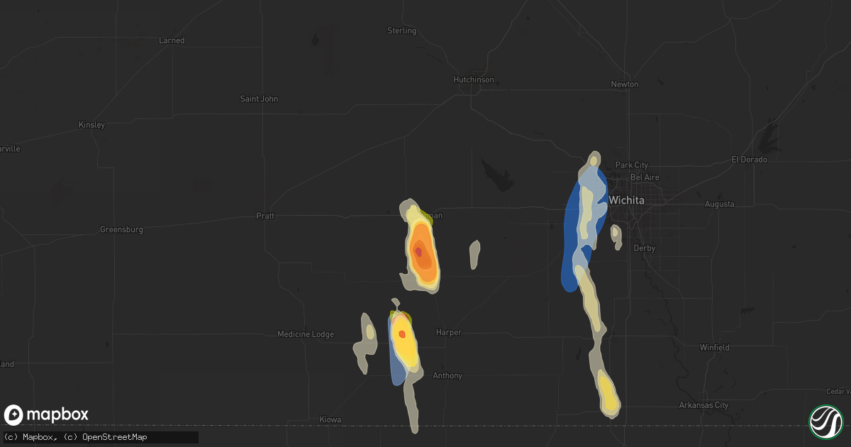 Hail map in Kingman, KS on September 1, 2025