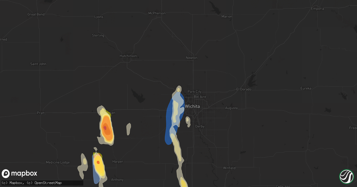 Hail map in Maize, KS on September 1, 2025