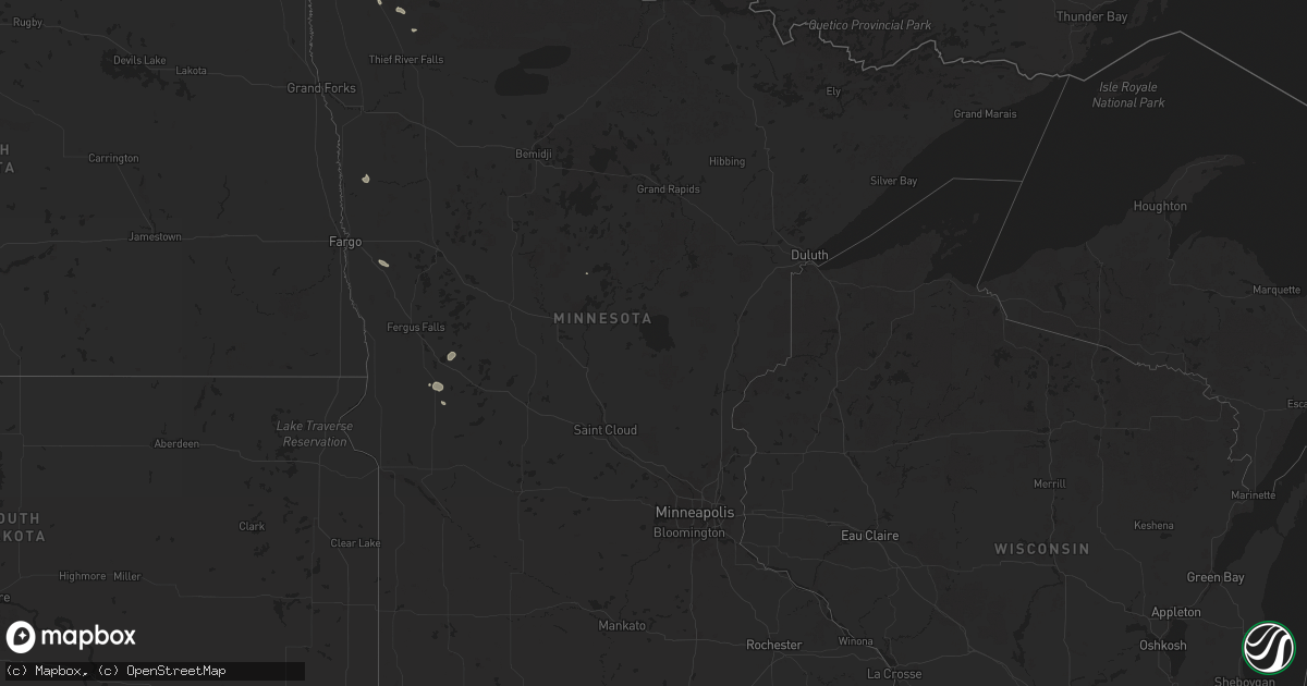 Hail map in Minnesota on September 1, 2025