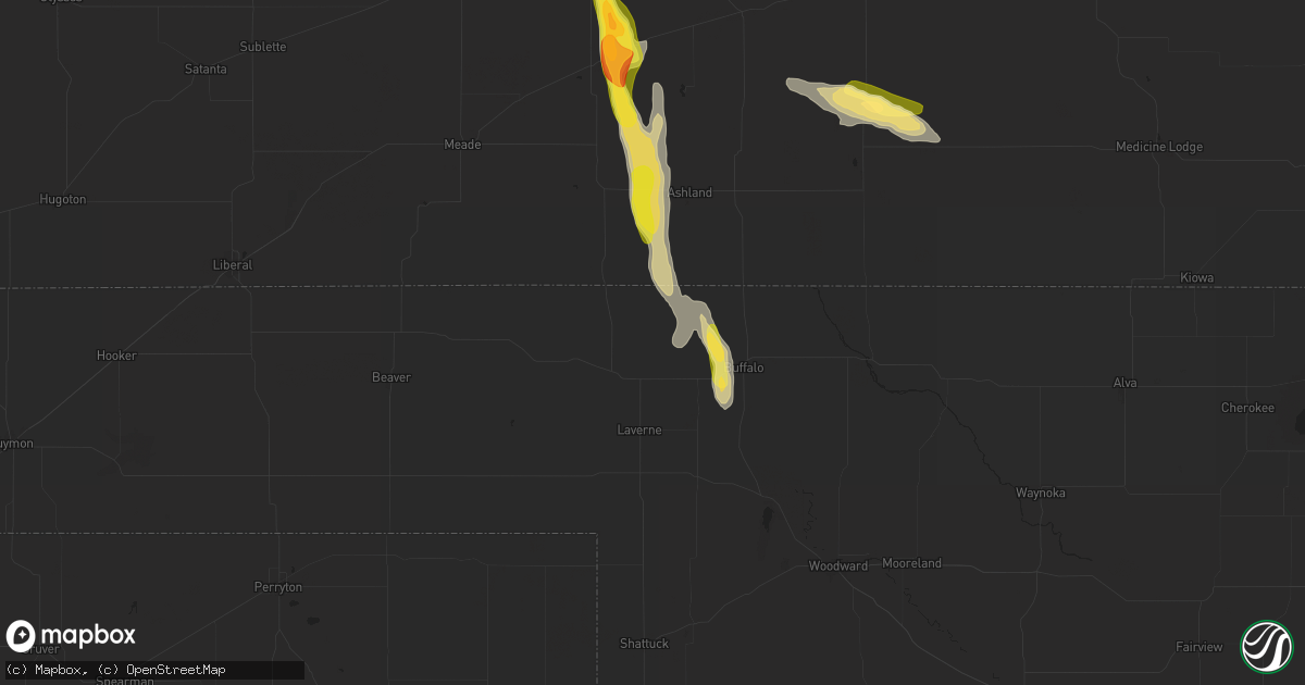 Hail map in Rosston, OK on September 1, 2025