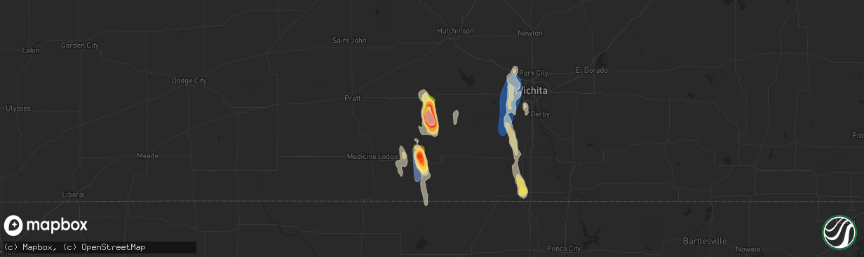 Hail map in Spivey, KS on September 1, 2025